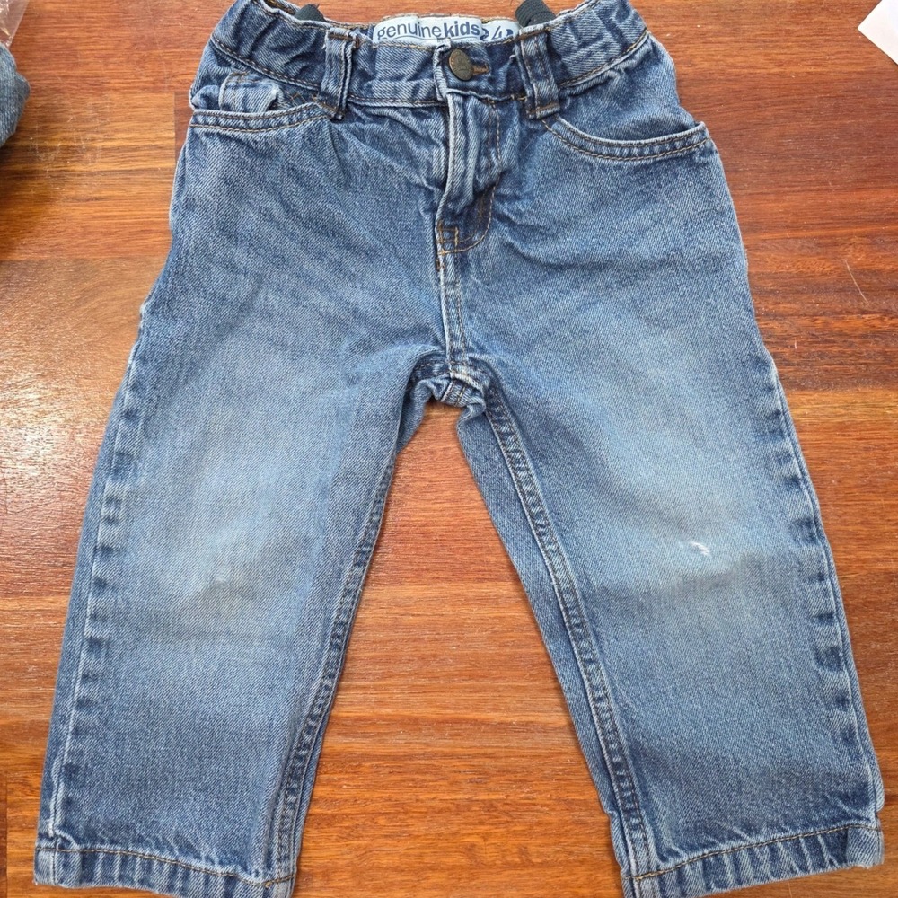 Genuine Kids from OshKosh Boys 24M Blue Denim Straight Leg Adjustable Waist Jean